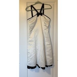 vintage jessica mcclintock gunne‎ sax dress Size 9/10 halterneck Box White Satin